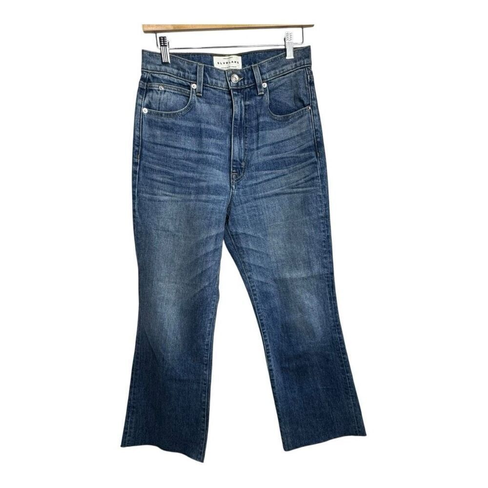 SLVRLAKE Jeans Womens 28 Frankie Crop Flare Raw Hem USA Made Cotton
